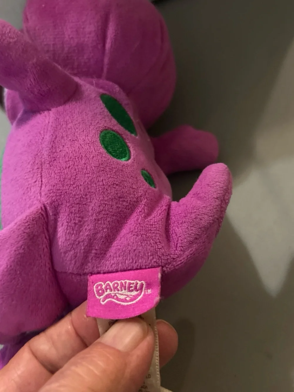 Fisher-Price Purple Plush Dinosaur with Green Belly